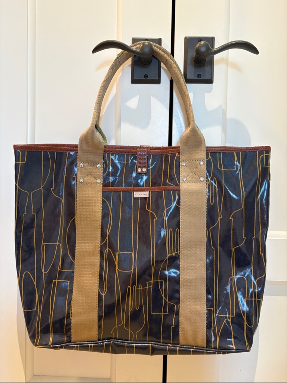 Orla Kiely Cutlery Print Navy Tote